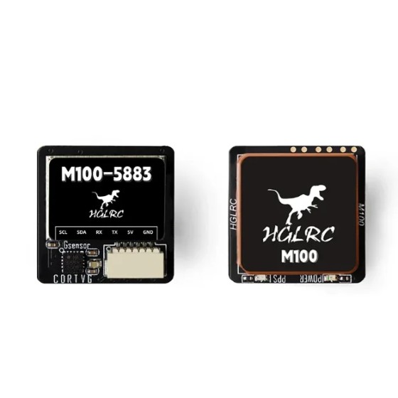 HGLRC M100-5883 GPS Module with Ceramic Antenna On-board LED Indicators 21x21mm for RC Airplane Long Range Drone